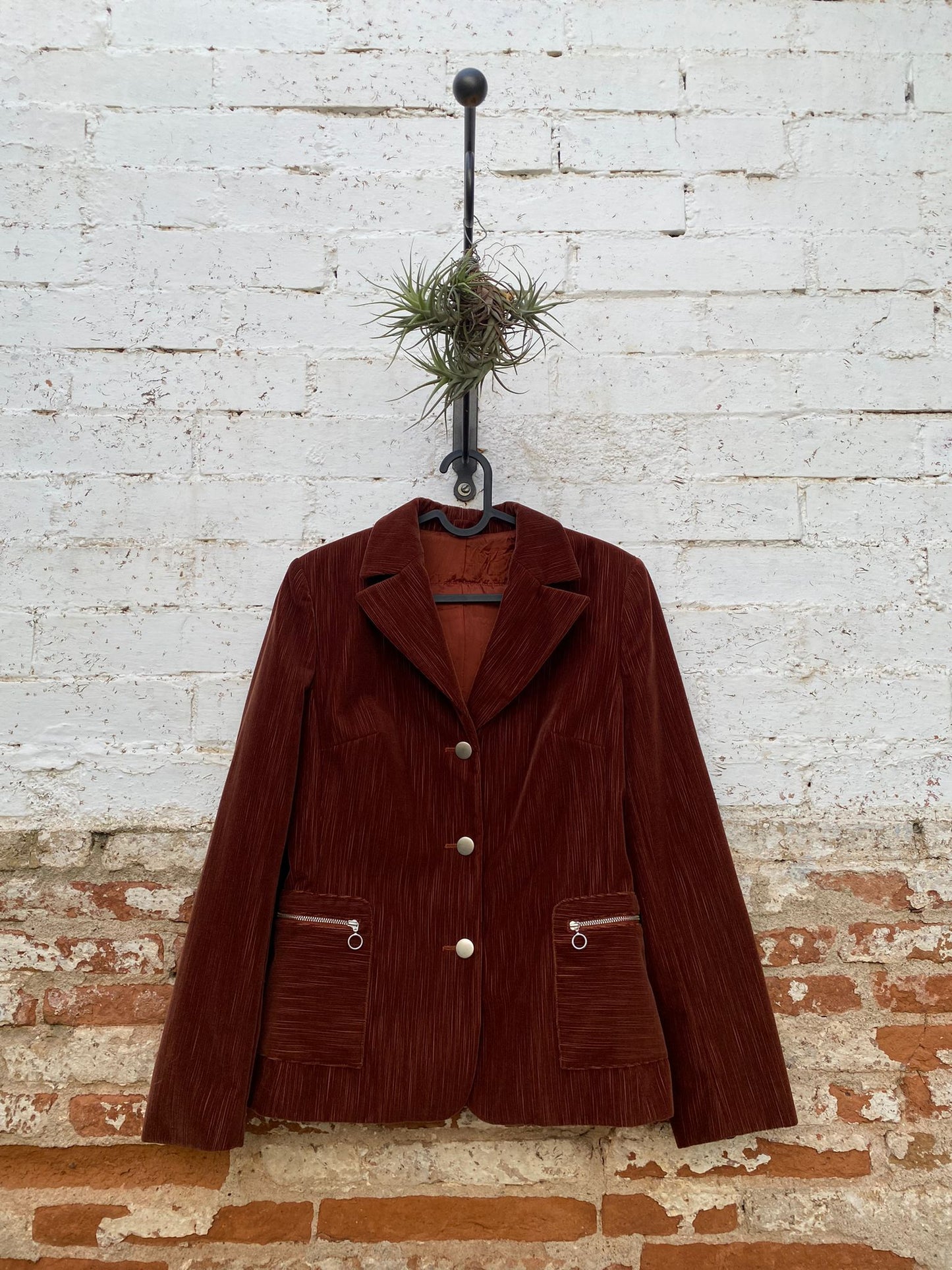 Blazer terciopelo burdeos