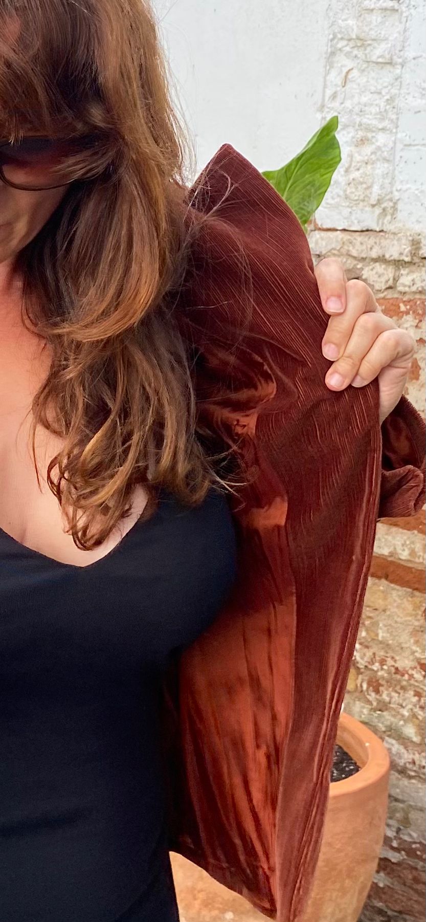 Blazer terciopelo burdeos