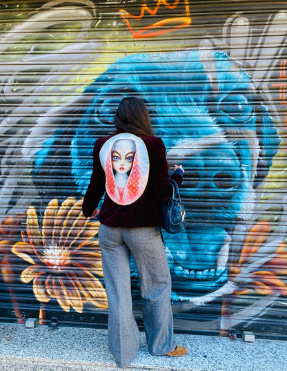 Burgundy velvet blazer