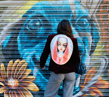 Burgundy velvet blazer