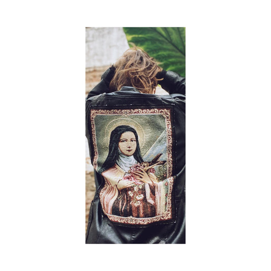 Oversize leather jacket "Santa Lucía"