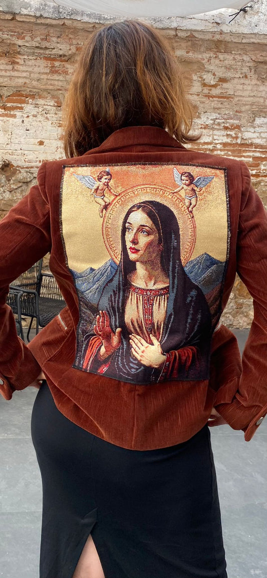 Blazer terciopelo burdeos