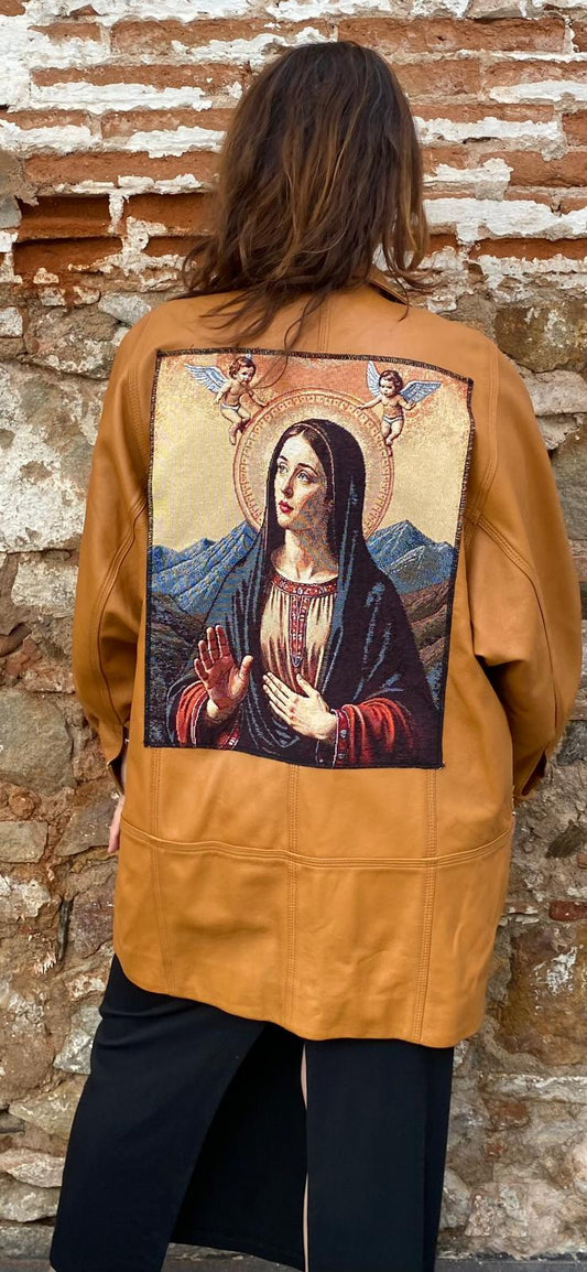 Chaqueta piel larga "oversize"
