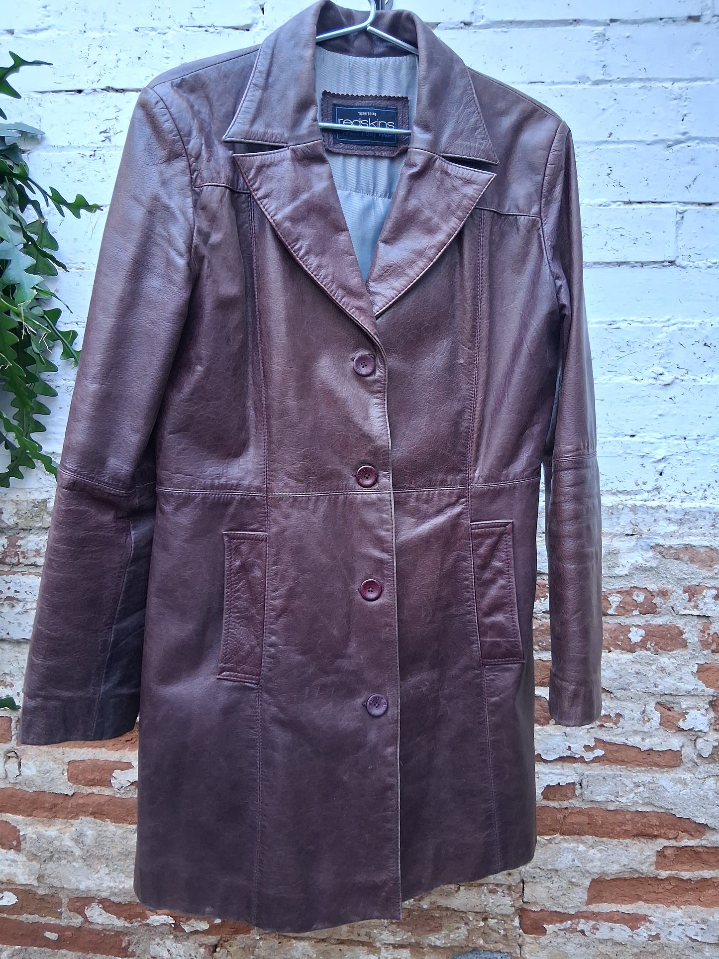 Gabardina de piel talla M